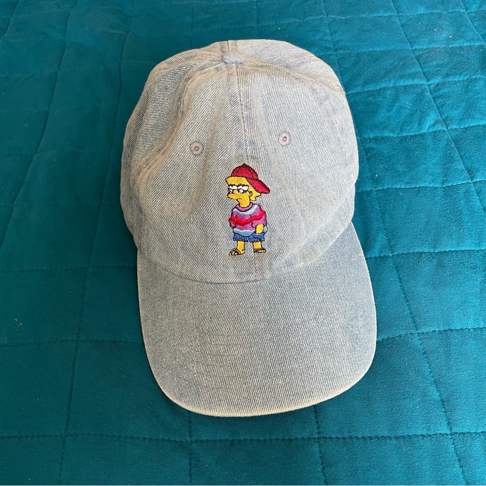 lisa simpson denim baseball dad hat